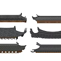 Chinese-style Eaves Cornice Line Eaves Ridge Component Door Head 3d model