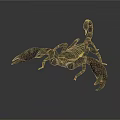 Detailed 3D Model of Scorpion with Dark Exoskeleton Curved Tail and Sharp Claws