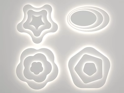 Modern Ceiling Lights with Star Round Flower Hexagon Shapes for Home Interior 3d model
