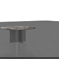 Modern Circular Dining Table With Marble Tabletop And Silver Metal Pedestal Base 3d model