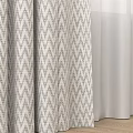 Modern Window Curtains With Patterned Panels And Sheer White Liner For Home Decor 3d model