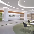Spacious Modern Hospital Lobby Interior With Reception Desk Seating Area And Information Signage