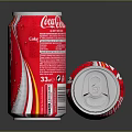 Coca Cola Soft Drink Red Cans Standing And Lying On Reflective Surface 3d model