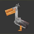 Cute Pixel Art Pelican Character With Orange Beak And Gray Body