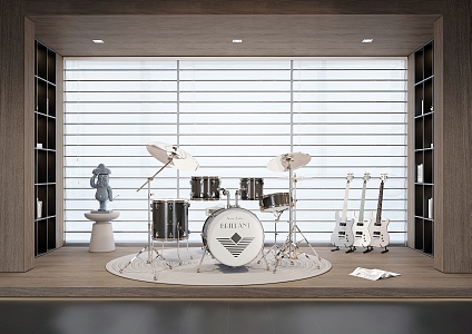 Modern Drum Studio Guitar 3d model