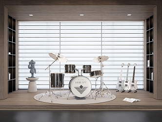 Modern Drum Studio Guitar 3d model