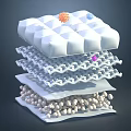 Antimicrobial Multilayer Material Structure With Textured Top Wavy Middle And Spherical Bottom Layers