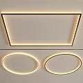 Modern Rectangular and Oval Ceiling Lights with Illuminated Light Strips for Home Interior