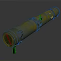 Military Missile With Camouflage Paint Red Warhead And Metal Support Structure