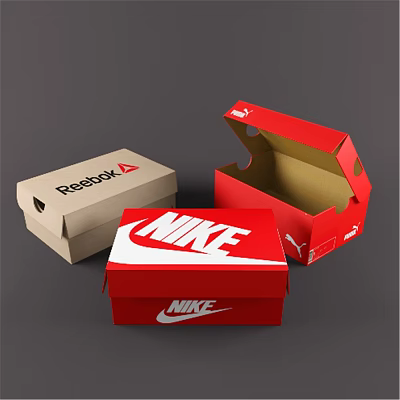 Stylish Decorative Ornament Set With Reebok Nike Shoe Boxes Red Beige Open Closed Design 3d model