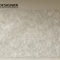 Designer Square Rug With Plush Light Beige Texture For Living Room Interior