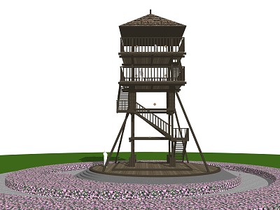 Modern Watchtower Flower Sea Watchtower model