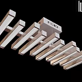 Modern Multiple Strip Ceiling Light with Sleek Metal Frame and Bright Illumination 3d model