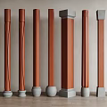 New Chinese style column pile column foundation stone column log column head column pier pan dragon column 3d model
