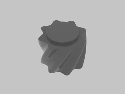 3D Rendered Gray Knob With Wavy Edges And Grooved Surface Design 3d model