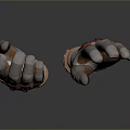 Worn Textured Protective Gloves In White Brown And Red For Daily Use