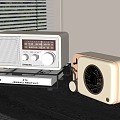 Audio nostalgic retro radio recorder 3d model