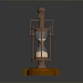 Decorative Hourglass With Copper Frame And Wooden Base For Home Decor