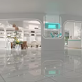 Modern Beauty Specialty Store Interior With Product Shelves Comfortable Seating Green Plants Wooden Pendant Lights