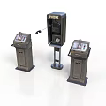 Vintage Public Phone Booth With Retro Control Consoles And Classic Design Elements
