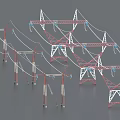 Industrial Transmission Towers For Electric Power Transmission With Metal Frame Structures