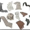 Soft Scarves In Various Colors And Different Styles With Tassel And Knit Details