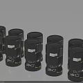 Modern Black Storage Jars With Blue Lids For Kitchen Home Organization 3d model