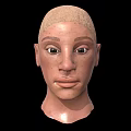 Game Film Character 3D Head Model With Bald Head And Realistic Facial Features
