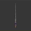 Artistic Fantasy Weapon Design With Feather Decor And Purple Pink Accents