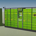 Colorful Public Facility Smart Lockers With Multiple Colors And Digital Operation Panels 3d model