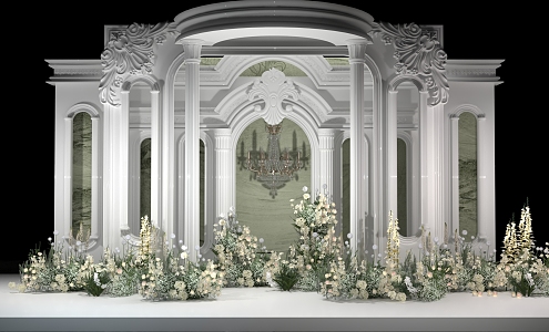 Modern Wedding Stage 3d model