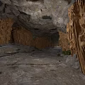 Rocky Cave Interior With Intricate Stone Formations And Pathway