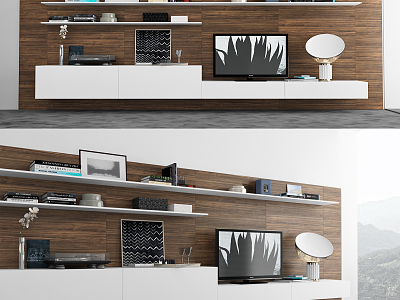 Modern TV Background Cabinet TV Cabinet Decorative Cabinet model