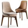 Modern Leisure Chairs With Fabric And Leather Upholstery And Wooden Legs Design