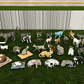 Assorted Reptile Figurines Displayed On Green Grass With Various Species And Poses