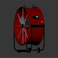 Red Round Air Cooler Fan With Black Stand Portable Wheels And Stable Design