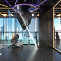 Modern Gym Interior Design With City View And Fitness Equipment