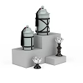 Modern Stylish Living Room Decor With Exquisite Ceramic Jars And Lotus Shaped Candlestick Ornaments