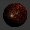 Red Avocado With Yellow Speckles On Glossy Skin Against Gray Background