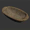 Handcrafted Oval Wooden Bowl With Natural Wood Texture For Everyday Household Use
