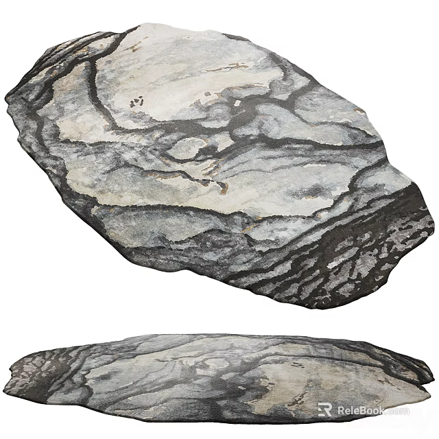 Chic Circular Rug With Artistic Textured Pattern For Home Decor 3d model