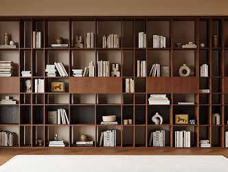 Antique Bookcase Books Books Ornaments Bookshelf 3d model