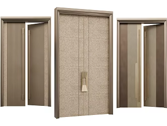 Metal double door gate 3d model