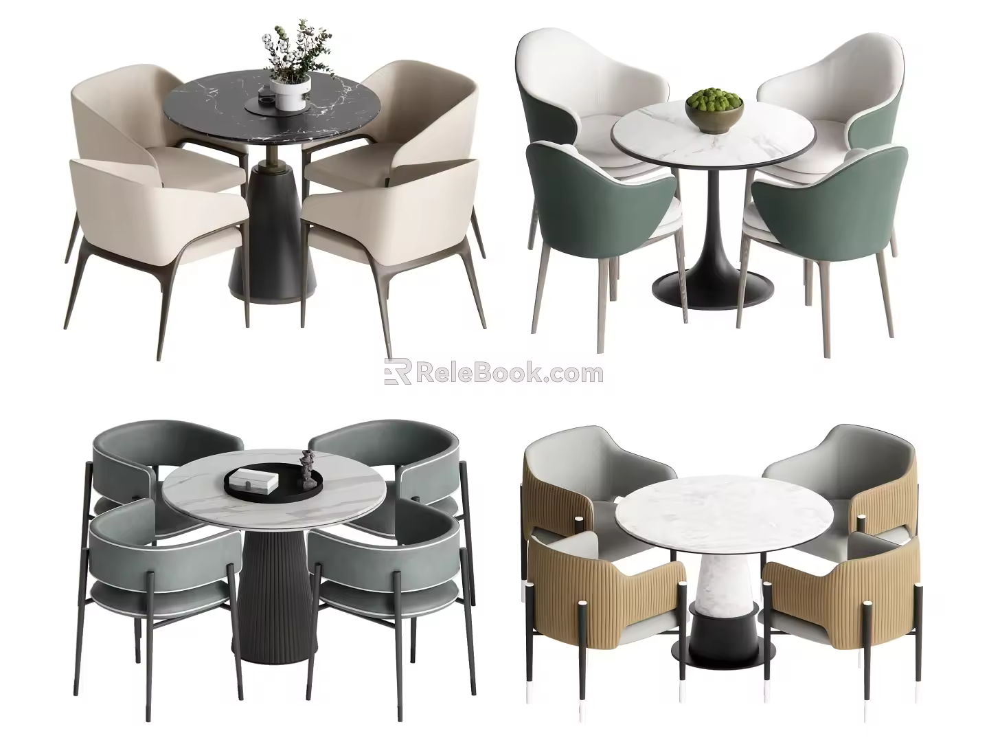 Modern leisure table and chair dining table and chair combination 3d model