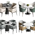 Modern leisure table and chair dining table and chair combination 3d model