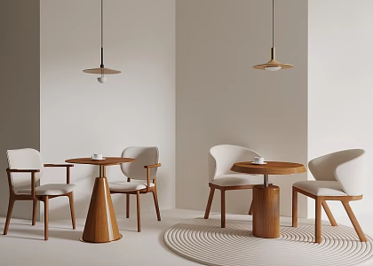 Leisure Table and Chair Negotiation Table and Chair Chandelier 3d model