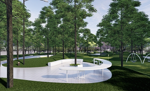 Modern Park Landscape Golf Sunshine Lawn Arc Bar Under Forest Rest Runway Strollway 3d model