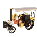 Vintage Yellow Steam Locomotive Model With Black Wheels And Canopy