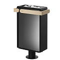 Modern Fireplace Tools Set With Wooden Handles And Black Metal Stand