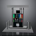 Modern Gas Station Fuel Dispenser With Digital Display Fuel Nozzles Support Pillars And Base Platform